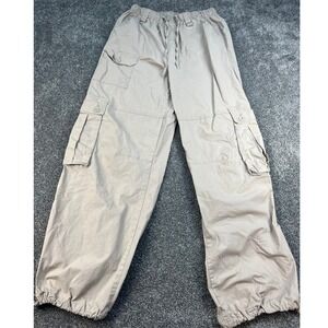Rachel Paige Elastic Waist Cargo Jogger Pants Women's Size Medium Drawstring Tan